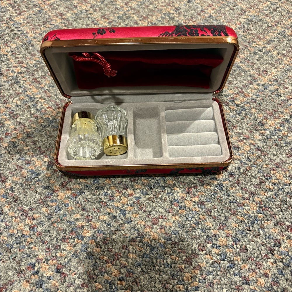 Jewelry Box with Glass Bottles